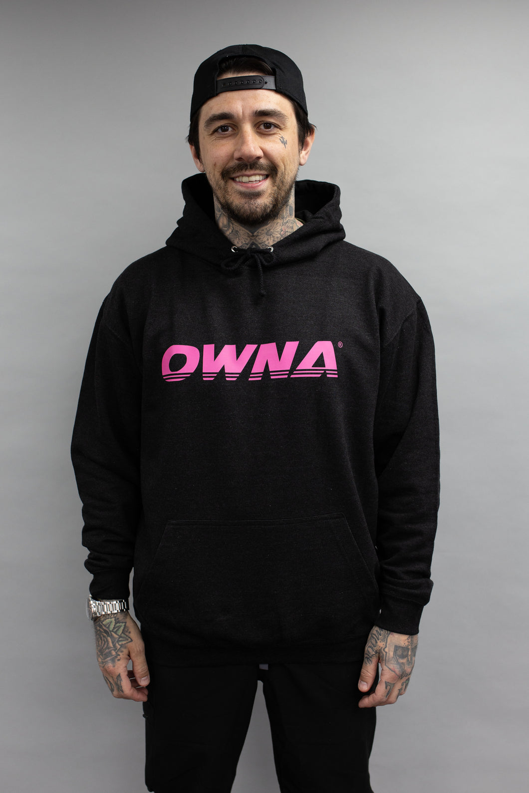 PINK LOGO BASIC HOODIE