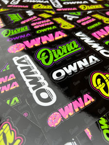 ' OWNA ' A4 STICKERS