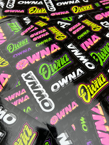 ' OWNA ' A4 STICKERS